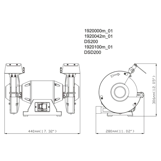 Metabo DS 200 8" Bench Grinder - 604200420 - Image 2