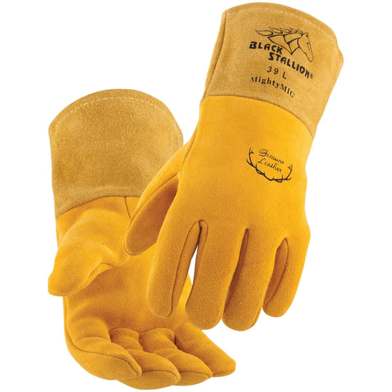 Black Stallion Mighty MIG Welding Gloves Premium Grain Deerskin 39